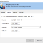 Empfänger Erlaubnis