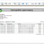 Lagereingänge Druckvorschau