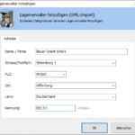 XML-Import Lagerverwalter