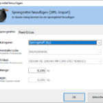 XML-Import Sprengmittel